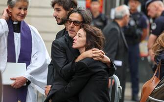 Yvan Attal and Charlotte Gainsbourg
Funeral of singer Jane Birkin who died at the age of 76 at Saint Roch Church. Paris, FRANCE - 24/07/2023//03PARIENTE_0956226/Credit:JP PARIENTE/SIPA/2307241317