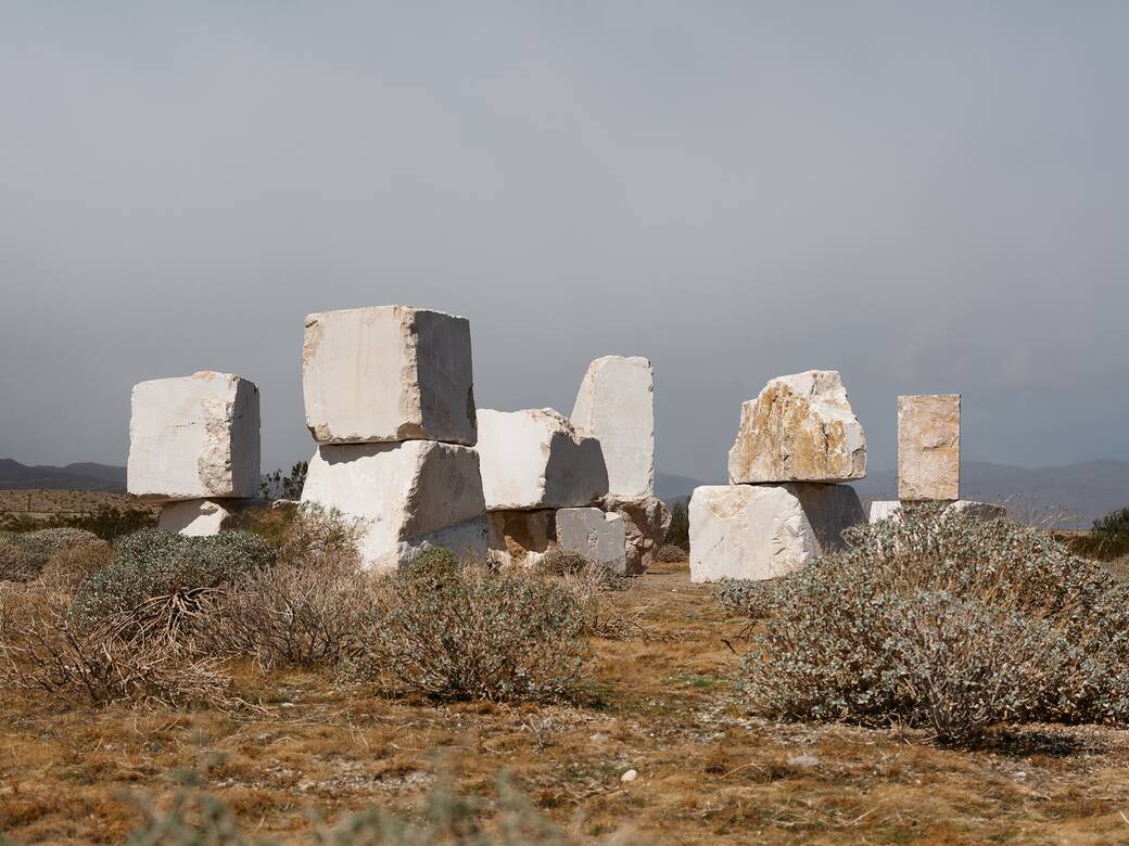 Desert X 2025, installation view of Jose Dávila, The act of being together, photo by Lance Gerber, courtesy Desert X