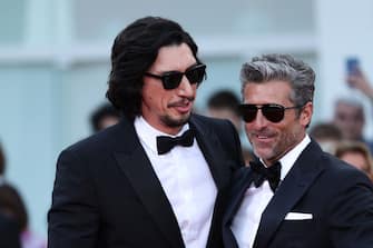 VENICE, ITALY - AUGUST 31: Adam Driver and Patrick Dempsey attend a red carpet for the movie "Ferrari" at the 80th Venice International Film Festival on August 31, 2023 in Venice, Italy. (Photo by Maria Moratti/Getty Images)