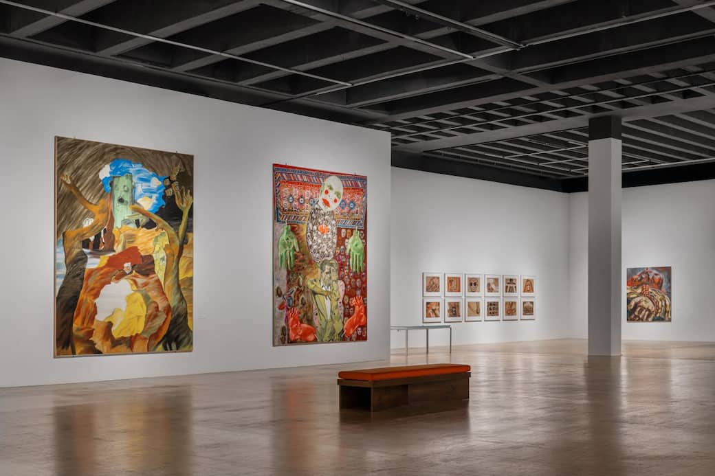 Francesco Clemente: In Between Exhibition view. My Journey, 1982; My Parents, 1982; Terreiro I-XII, 2007; Initiation, 2006. Foto Delfino Sisto Legnani-DSL studio © Triennale Milano