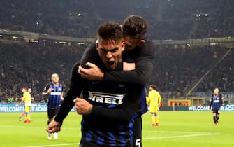Inter Milan's Lautaro Martinez jubilates after scoring goal of 2 to 0 during the Italian serie A soccer match between Fc Inter and Frosinone at Giuseppe Meazza stadium in Milan, 24 November 2018.
ANSA / MATTEO BAZZI