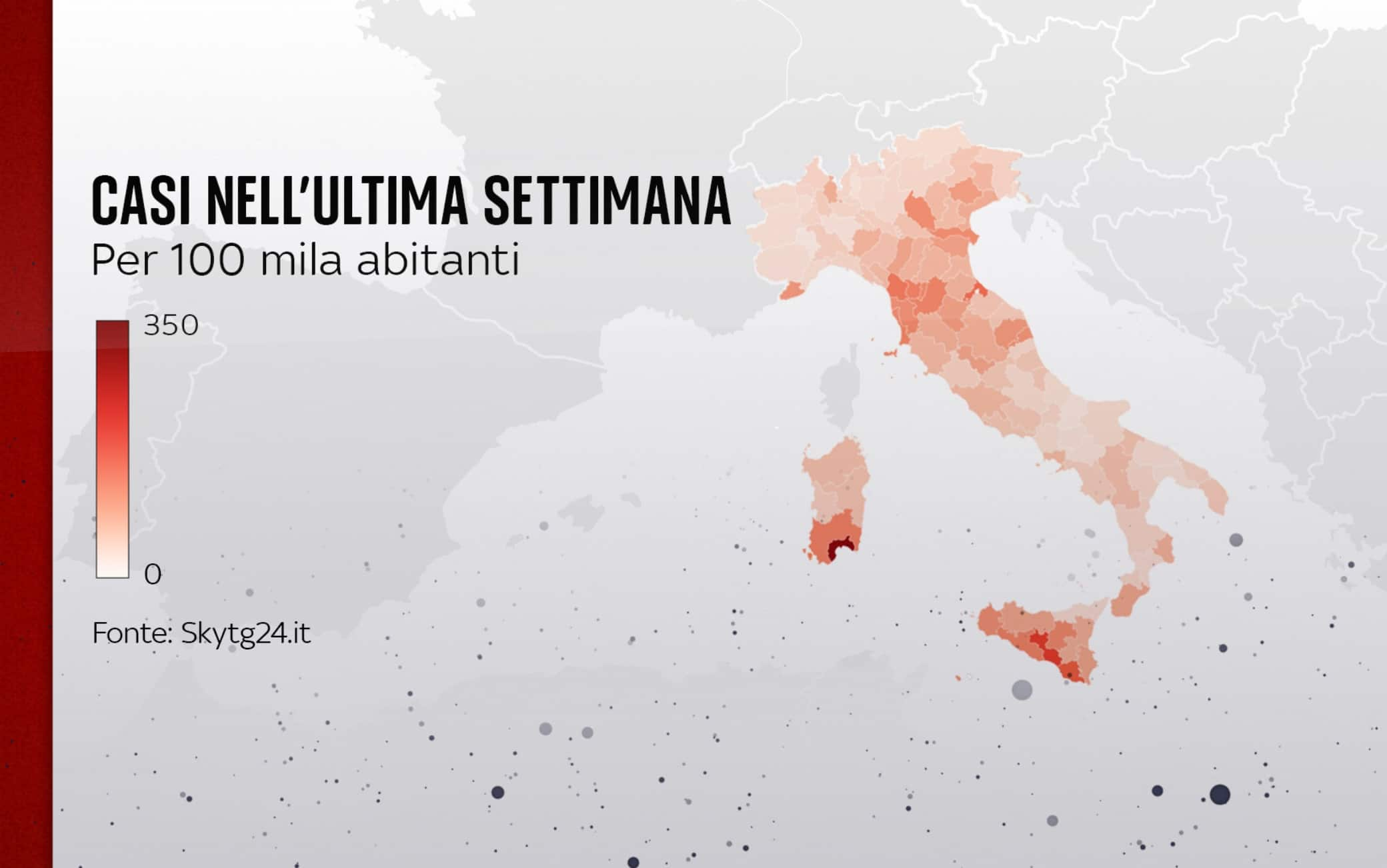 Casi Covid nell'ultima settimana