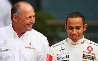 Lewis Hamilton con  il patron della McLaren Ron Dennis