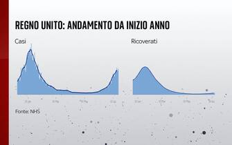 L'andamento di casi e ricoverati da inizio anno nel Regno Unito