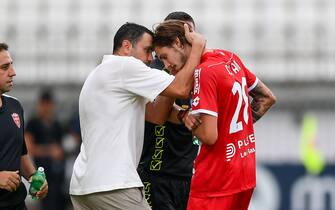 Foto Claudio Grassi/LaPresse 26 Agosto 2023 - Monza, Italia - sport, calcio - Monza vs Empoli - Campionato italiano di calcio Serie A TIM 2023/2024 - U-Power Stadium. Nella foto: esultanza dopo il gol del 1-0 di Andrea Colpani (AC Monza)

August 26, 2023 - Monza, Italy - sport, soccer - AC Monza vs Empoli FC - Italian Serie A TIM Football Championship 2023/2024 - U-Power Stadium. In the pic: Andrea Colpani (AC Monza) celebrates after scoring 1-0 goal