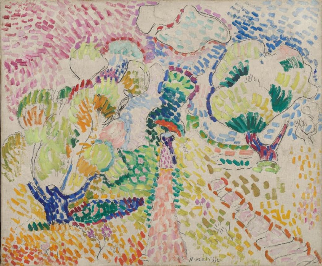 Olive Grove in Collioure.  Henri Matisse (1869 - 1954), 1905. Oil, pencil and ink on canvas, 46 cm x 55 cm. Credits: Van Gogh Museum, Amsterdam.