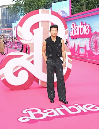 LONDON, ENGLAND - JULY 12: Simu Liu attends the European Premiere of "Barbie" at Cineworld Leicester Square on July 12, 2023 in London, England. (Photo by Jed Cullen/Dave Benett/WireImage)