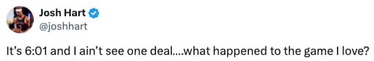 Il tweet di Josh Hart