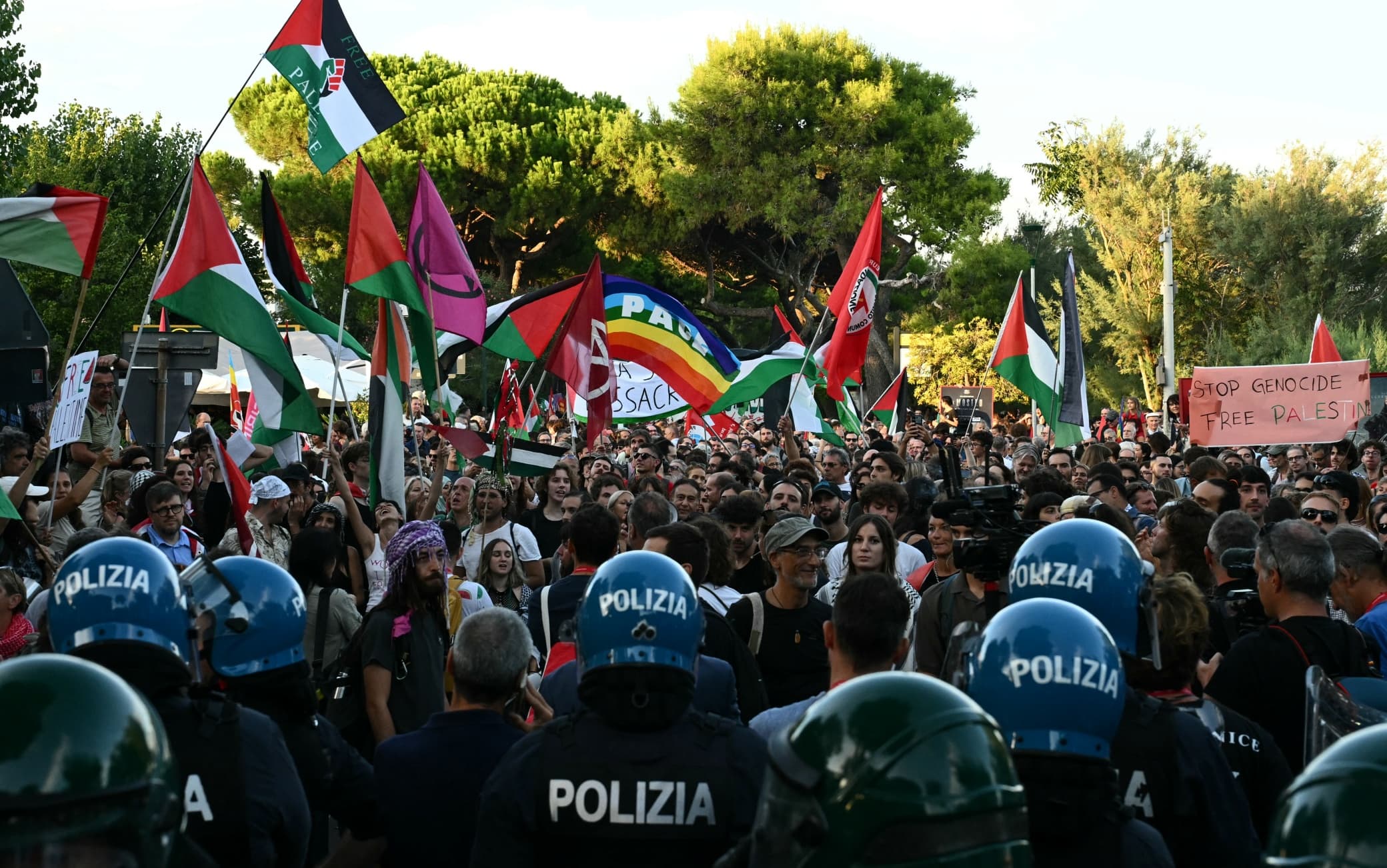 la manifestazione per gaza