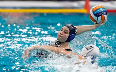 EINDHOVEN , NETHERLANDS - JANUARY 5: Valeria Palmieri of Italy during the 2024 European Women's Water Polo Championships match between Israel and Italy at Pieter van den Hoogeband Swimming Stadium on January 5, 2024 in Eindhoven , Netherlands (Photo by Marcel ter Bals/DeFodi Images)