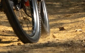 Blurry Bike Wheel on dirt