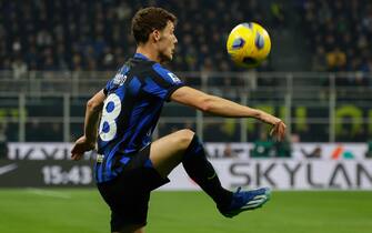 FC Inter's defender Bejamin Pavard during the Italian Serie A soccer match between FC Inter and Juventus FC at Giuseppe Meazza Stadium in Milan, Italy, 4 February 2024. ANSA / ROBERTO BREGANI