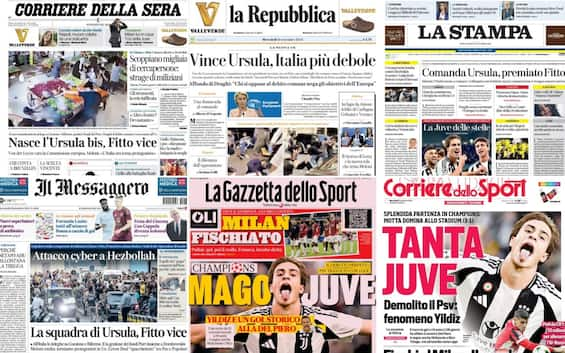 Le prime pagine dei quotidiani di oggi 18 settembre: la rassegna stampa