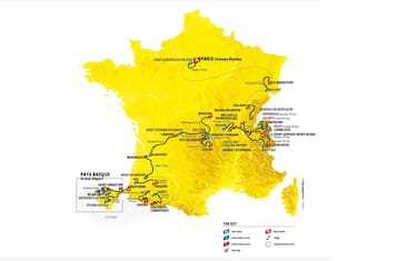 La mappa del Tour de France