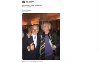 Il post di Keith Richards dedicato a Tony Bennett