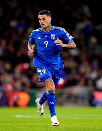 Italy&#x92;s Gianluca Scamacca during the UEFA Euro 2024 qualifying match at Wembley Stadium, London. Picture date: Tuesday October 17, 2023.
