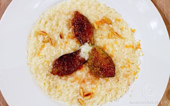 Risotto con provolone e marmellata di fichi