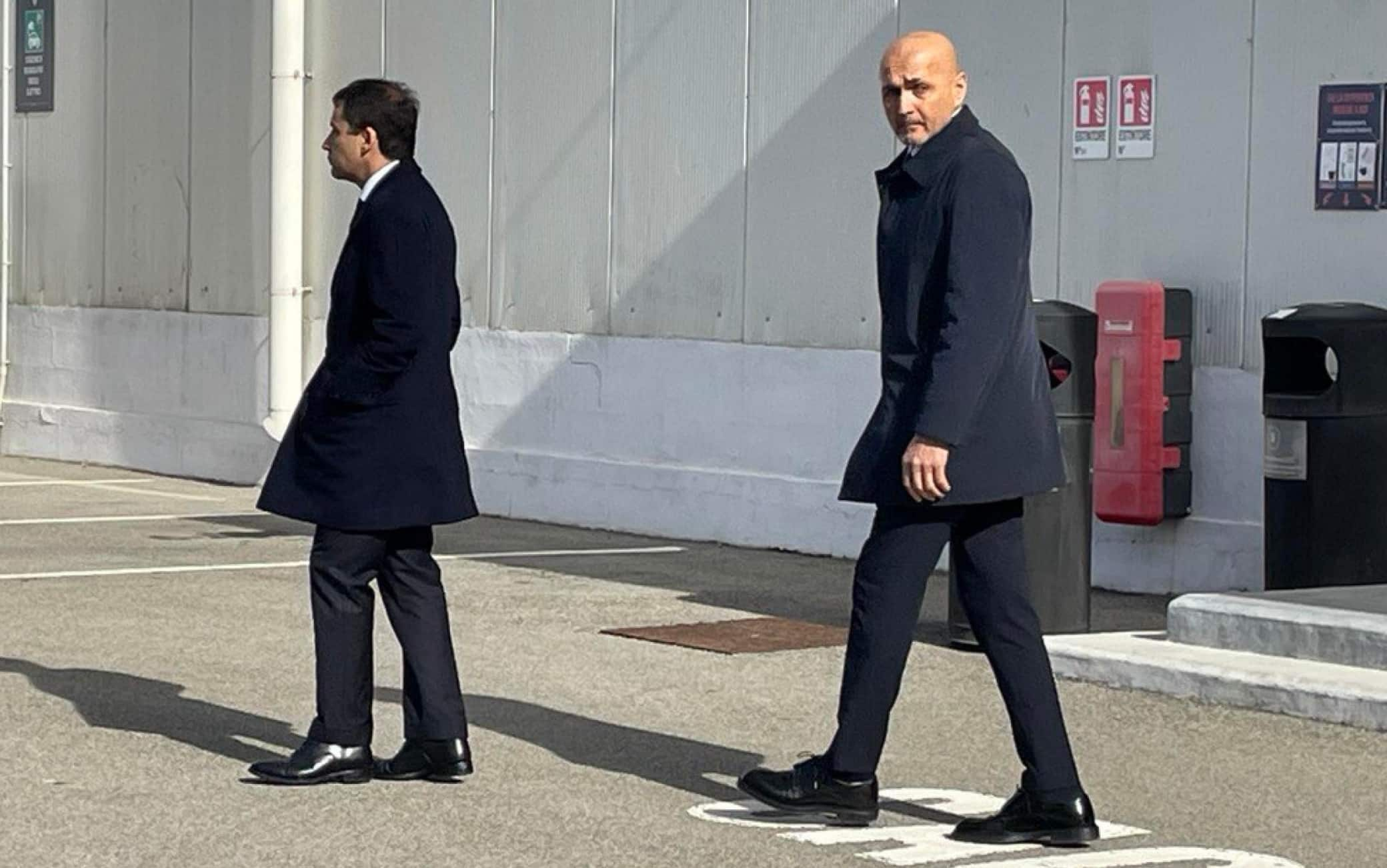 Luciano Spalletti fuori dalla camera ardente di Gigi Riva