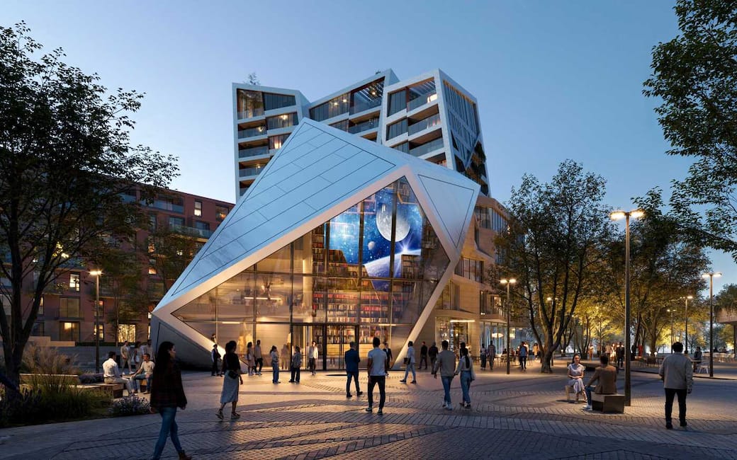 Studio Libeskind, National centre of reading culture library. Credit FRAMs