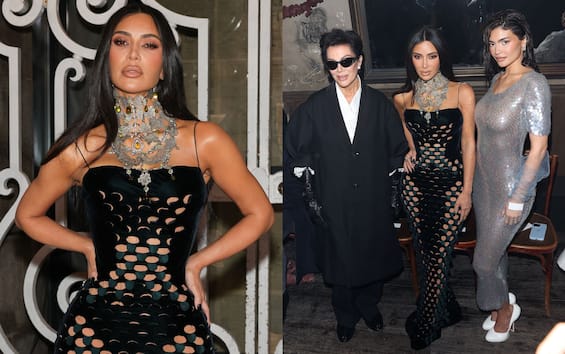 Kim Kardashian, reunion in Paris with Kris and Kylie Jenner for the Margiela fashion show.  PHOTO