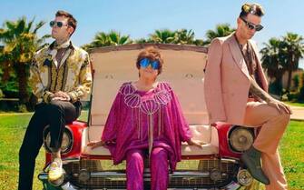 Fedez, Achille Lauro e Orietta Berti sul set del video di "Mille"