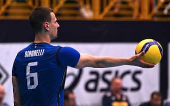 Game images of the match between the Italian national team and the Serbian national team in the ItalvolleyÂ Testmatch Tournament 2024 at the â&#x80;&#x9c;Arpad Weiszâ&#x80;&#x9d; sports hall Cavalese (TN) - 12 May 2024  during  Italy vs Serbia, Volleyball Test Match in Cavalese, Italy, May 12 2024