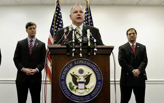 tim walz WASHINGTON - JANUARY 11: U.S. Military Veterans and new members of Congress (L-R) Rep. Joe Sestak (D-PA), Rep. Patrick Murphy (D-PA), Rep. Tim Walz (D-MN) and Chris Carney (D-PA) hold a news conference to discuss President Bush's plan to escalate the war in Iraq at the US Capitol January 11, 2007 in Washington, DC. The Congressmen agree that President Bush's "surge" in troop levels in Iraq is a mistake, would stress the armed forces and makes the world less safe for America. (Photo by Chip Somodevilla/Getty Images)