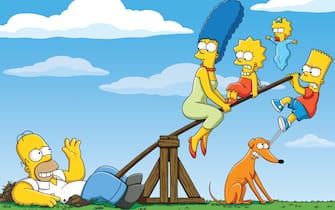 THE SIMPSONS: (L-R) Homer, marge, Lisa, Santa's Lil Helpre, Maggie and Bart return for the 22nd season premiere airing Sunday, Sept. 26 (8:00-8:30 PM ET/PT) on THE SIMPSONS on FOX.  THE SIMPSONS ™ and © 2010 TTCFFC ALL RIGHTS RESERVED.