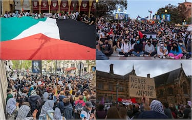 proteste studentesche in università di beirut, parigi, los angeles e sydney