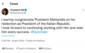 tweet congratulazioni mattarella