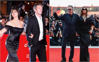 Monica Bellucci con Vincent Cassel e con Tim Burton