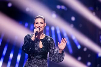 14 December 2019, North Rhine-Westphalia, Duesseldorf: Michelle Hunziker appears during the recording of the Helene Fischer Show in Hall 6. On 25.12.2019 at 20.15 the Helene Fischer Show will be broadcasted on ZDF. Photo: Rolf Vennenbernd/dpa (Photo by Rolf Vennenbernd/picture alliance via Getty Images)