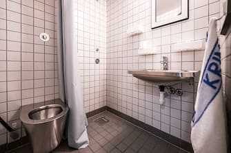 A similar bathroom and toilet of the sleeping cell on the second of two floors where Anders Behring Breivik serves his custodial sentence in the Ringerike prison is pictured on December 14, 2023 in Tyristrand, North-West of Oslo, Norway. Anders Behring Breivik, the right-wing extremist who killed 77 people in 2011 and is now "suicidal" according to his lawyer, appears in court on January 8, 2024 in his lawsuit against Norway over his prison conditions. (Photo by Ole Berg-Rusten / NTB / AFP) / Norway OUT (Photo by OLE BERG-RUSTEN/NTB/AFP via Getty Images)