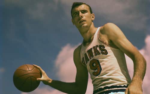 Bob Petit of the St. Louis Hawks basketball team.