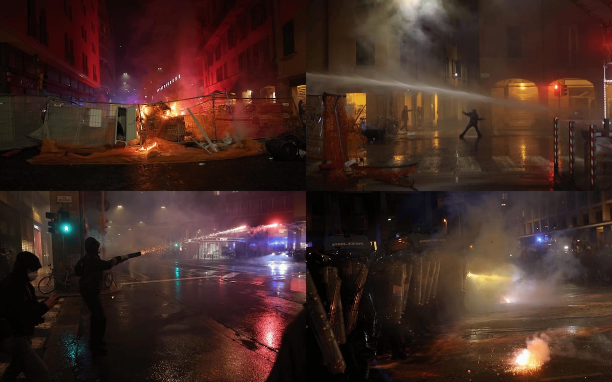 Bologna, disordini alla protesta contro la partita Maccabi Virtus: carica della polizia