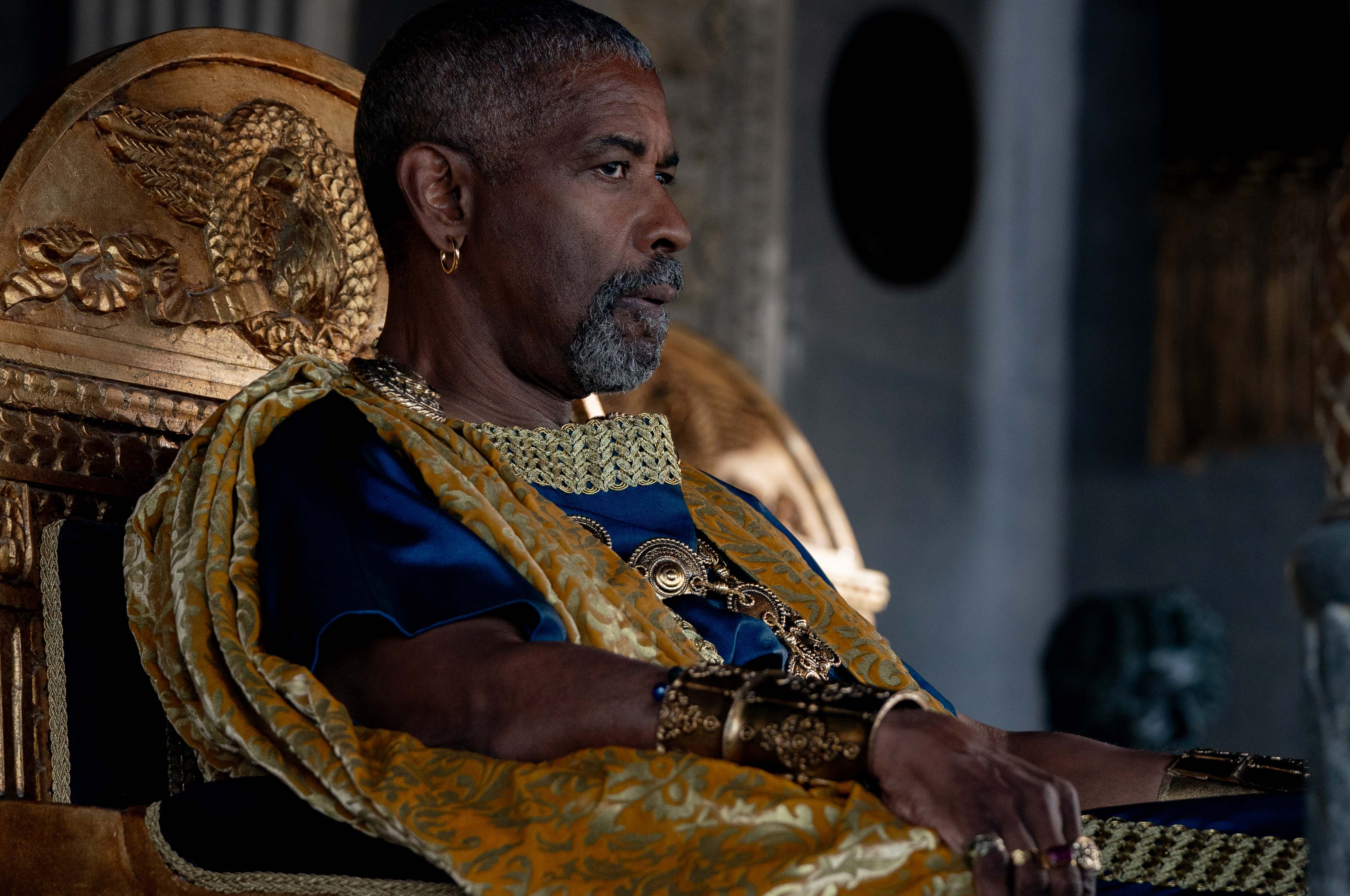 Gladiator II Denzel Washington plays Macrinus in Gladiator II from Paramount Pictures.