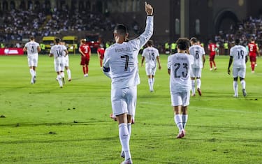 epa12357642 Portugal's Cristiano Ronaldo celebrates scoring scoring the 0-2 goal during the FIFA World Cup 2026 Grup F qualifier match between Armenia and Portugal, in Yerevan, Armenia, 06 September 2025.  EPA/JOSE SENA GOULAO