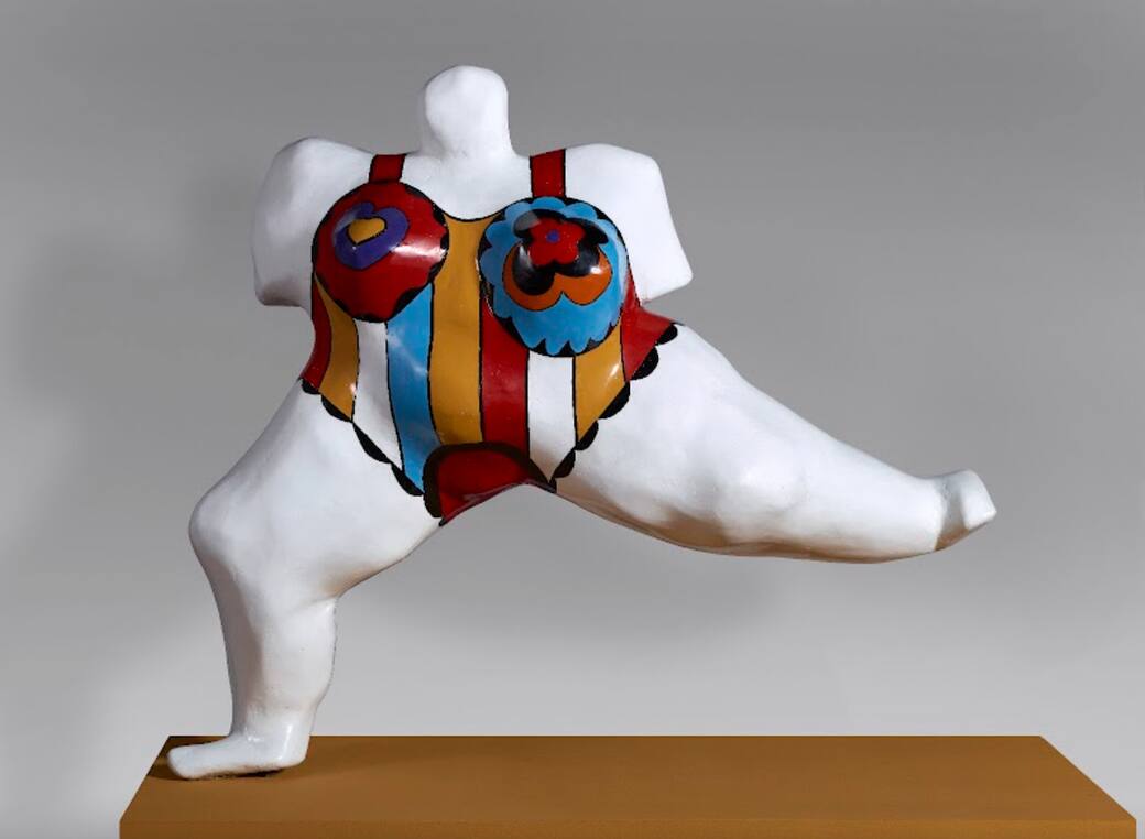 Niki de Saint Phalle, Nana-Fontaine type, ou Dancer, 1966, Résine polyester peinte, 120 × 143 × 55 cm, Colección Banco Santander © 2025 Niki Charitable Art Foundation / Adagp, Paris