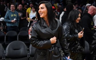 LOS ANGELES, CALIFORNIA - APRIL 09: Kim Kardashian attends a basketball game between the Los Angeles Lakers and the Golden State Warriors at Crypto.com Arena on April 09, 2024 in Los Angeles, California. NOTE TO USER: User expressly acknowledges and agrees that, by downloading and or using this photograph, User is consenting to the terms and conditions of the Getty Images License Agreement. (Photo by Allen Berezovsky/Getty Images)
