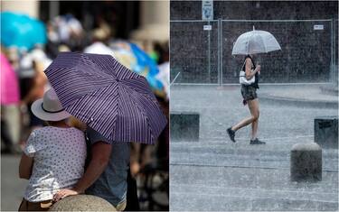 gente con l'ombrello