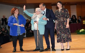 Milano - Consegna degli Ambrogini d'\'' Oro di parte del sindaco Giuseppe Sala e Elena Buscemi al Teatro Dal Verme, nella foto Medaglia D'\'' Oro Mario Sandra Girardelli (Milano - 2024-12-07, Duilio Piaggesi) p.s. la foto e'\'' utilizzabile nel rispetto del contesto in cui e'\'' stata scattata, e senza intento diffamatorio del decoro delle persone rappresentate
