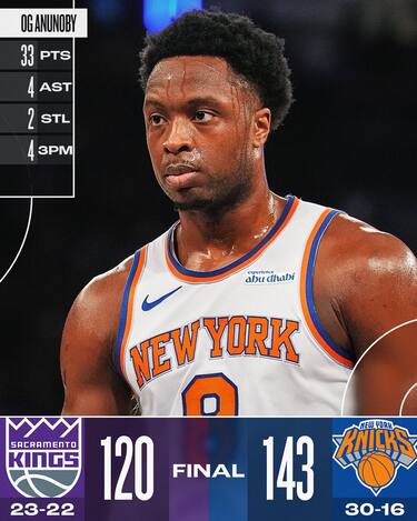 NEW YORK KNICKS-SACRAMENTO KINGS 143-120