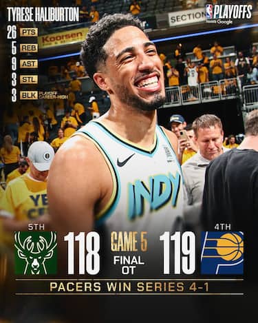 INDIANA PACERS-MILWAUKEE BUCKS GARA-5 119-118 (OT) (SERIE 4-1)