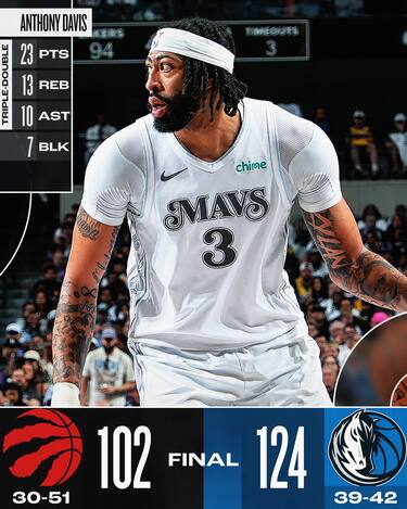 DALLAS MAVERICKS-TORONTO RAPTORS 124-102