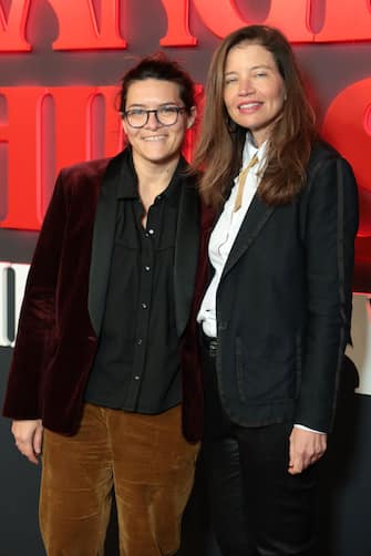 LONDON, ENGLAND - DECEMBER 14: Hilary Leavitt and Jamie Babbit attend the "Stranger Things: The First Shadow" World Premiere at the Phoenix Theatre on December 14, 2023 in London, England. (Photo by Shane Anthony Sinclair/Getty Images)