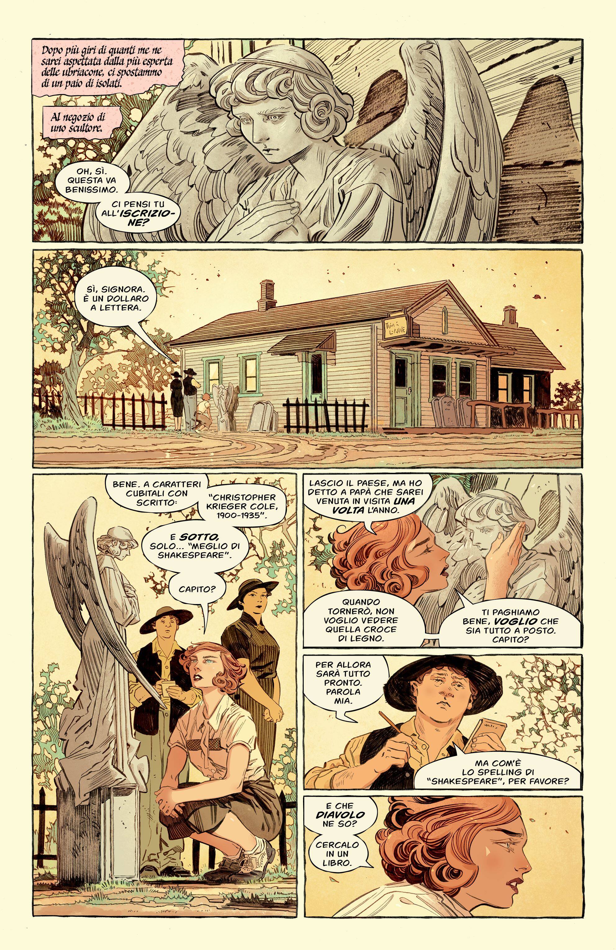 Una tavola tratta da "Helen di Wyndhorn" di Tom King, Bilquis Evely e Matheus Lopes (BAO Publishing)