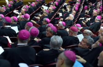 Bishops are seen during the opening session of a Italian Episcopal Conference meeting, at the Vatican, 18 May 2015.     ANSA / ETTORE FERRARI