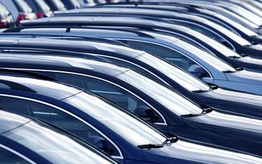 close up with shallow depth of field of brand new cars