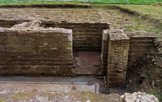 Il bagno rituale ebraico emerso dagli scavi condotti a Ostia Antica, 10 marzo 2025.   NPK   ANSA / Ufficio stampa Ministero Cultura     +++ ANSA PROVIDES ACCESS TO THIS HANDOUT PHOTO TO BE USED SOLELY TO ILLUSTRATE NEWS REPORTING OR COMMENTARY ON THE FACTS OR EVENTS DEPICTED IN THIS IMAGE; NO ARCHIVING; NO LICENSING +++