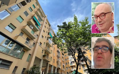 In una combo l'appartamento dove è avvenuto l'omicidio a Bologna e le due vittime (Luca Monaldi in alto e Luca Gombi in basso). 
ANSA (NPK)